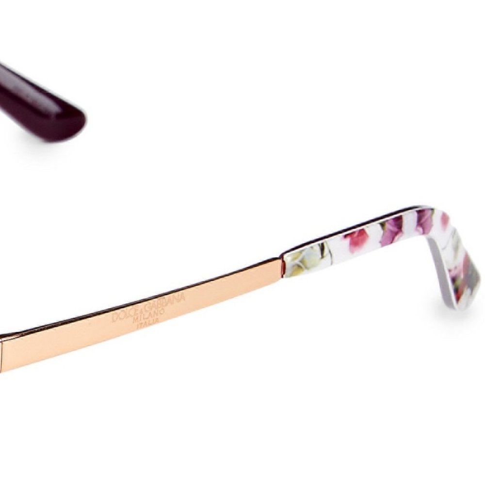 NEW DOLCE & GABBANA 52MM Round Square Floral Rose Print Frame Brown Gradient - Picture 6 of 9
